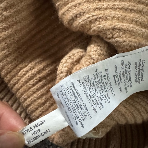 Madewell Tan Ribbed Crew Neck Cotton Wool Blend Baggy Sweater - Picture 9 of 9